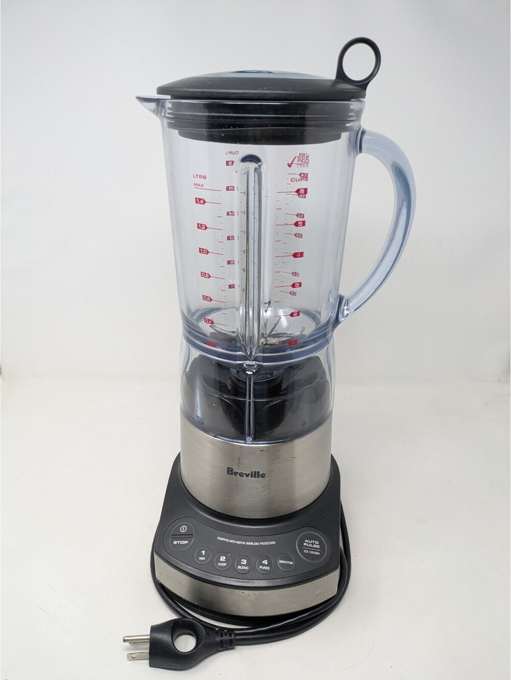 Breville Hemisphere Blender BBL550XL Silver 6 Cup Glass Pitcher Tested